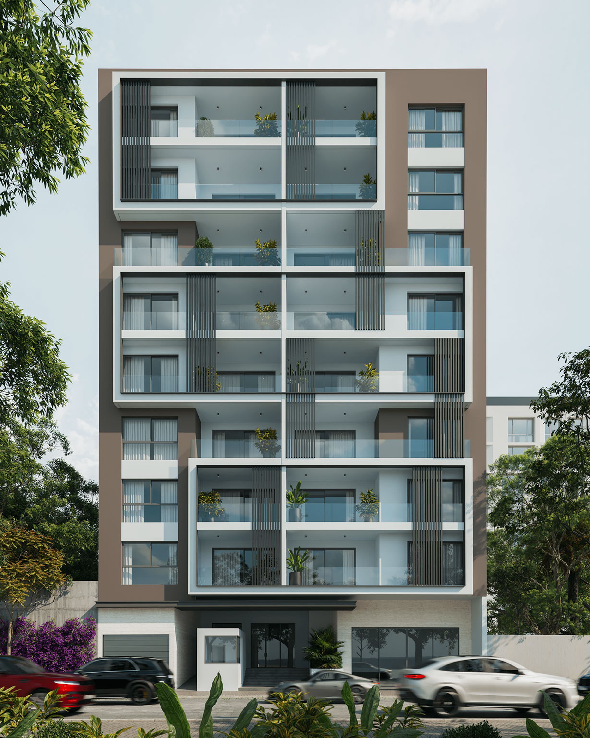 Modern apartment facade