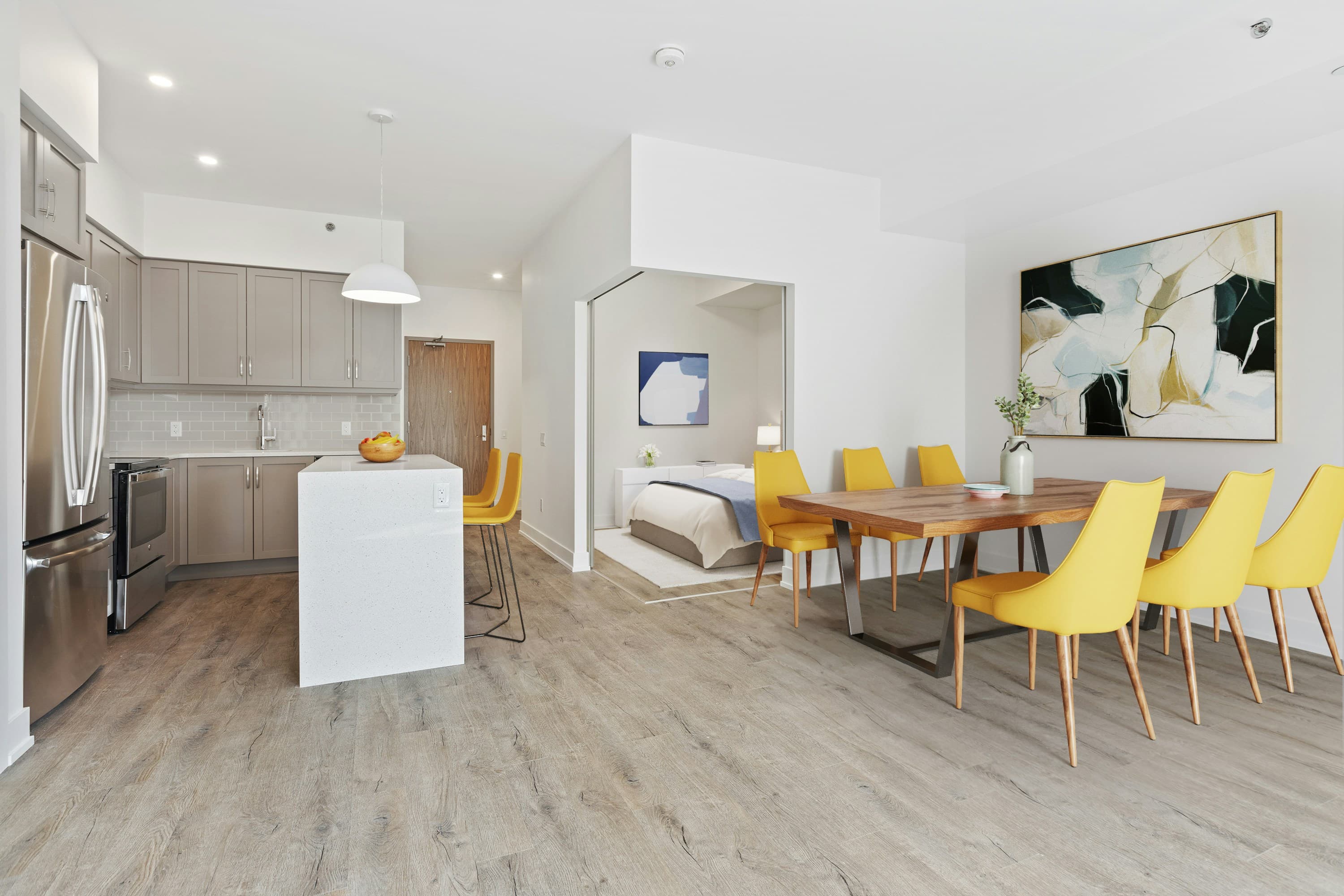Bright, modern open-plan rental apartment